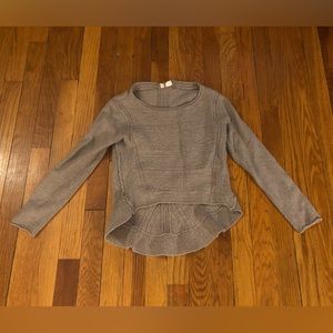 Anthropologie Moth High-to-Low Wool Knit Sweater